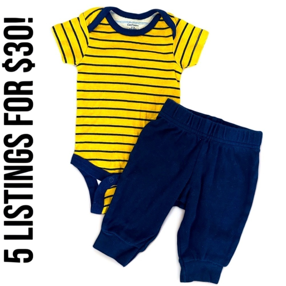 Gerber & Carter’s0-3 Month Baby Boy matching outfit set